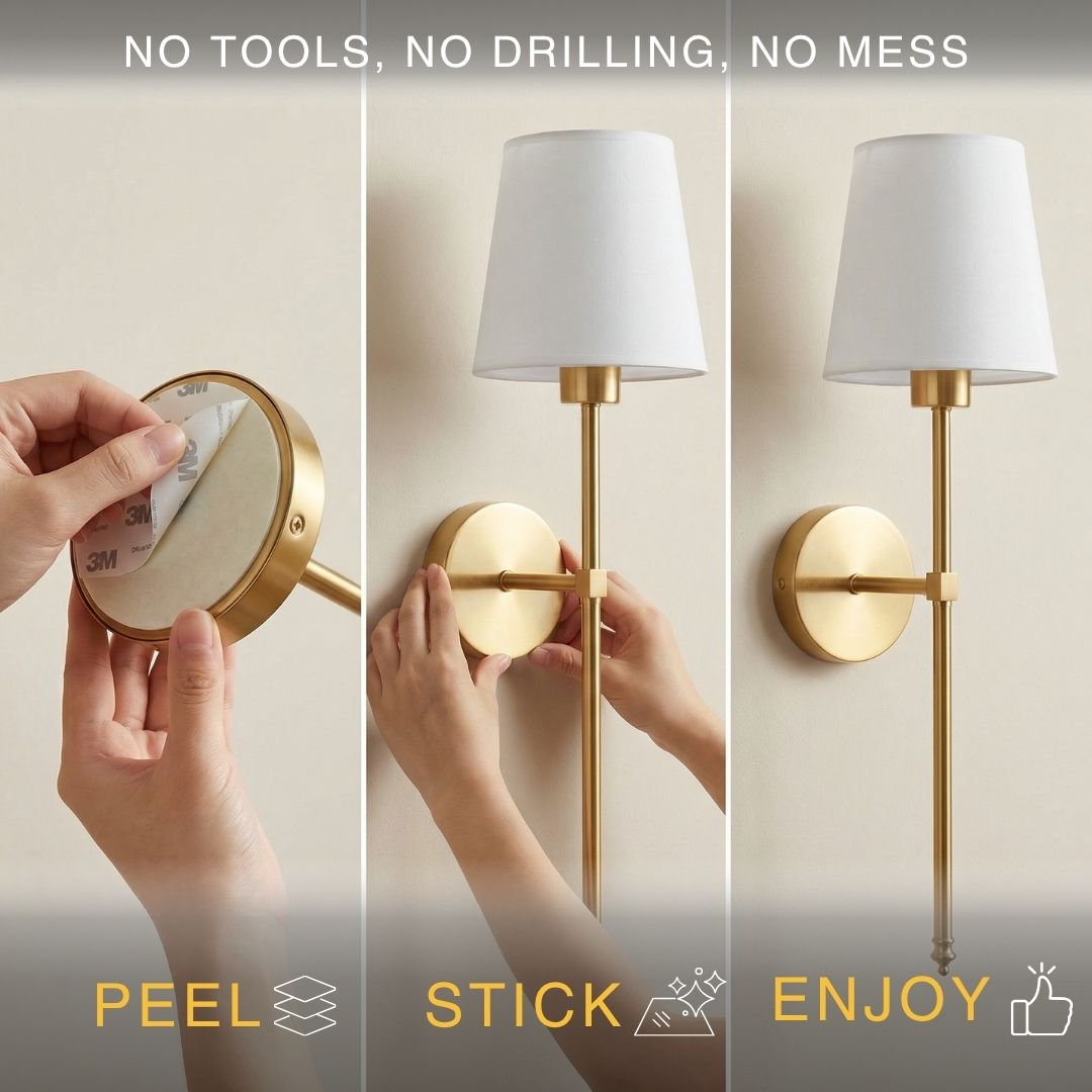 Applique murale sans fil rechargeable – Pas besoin d’électricien, LED rechargeable
