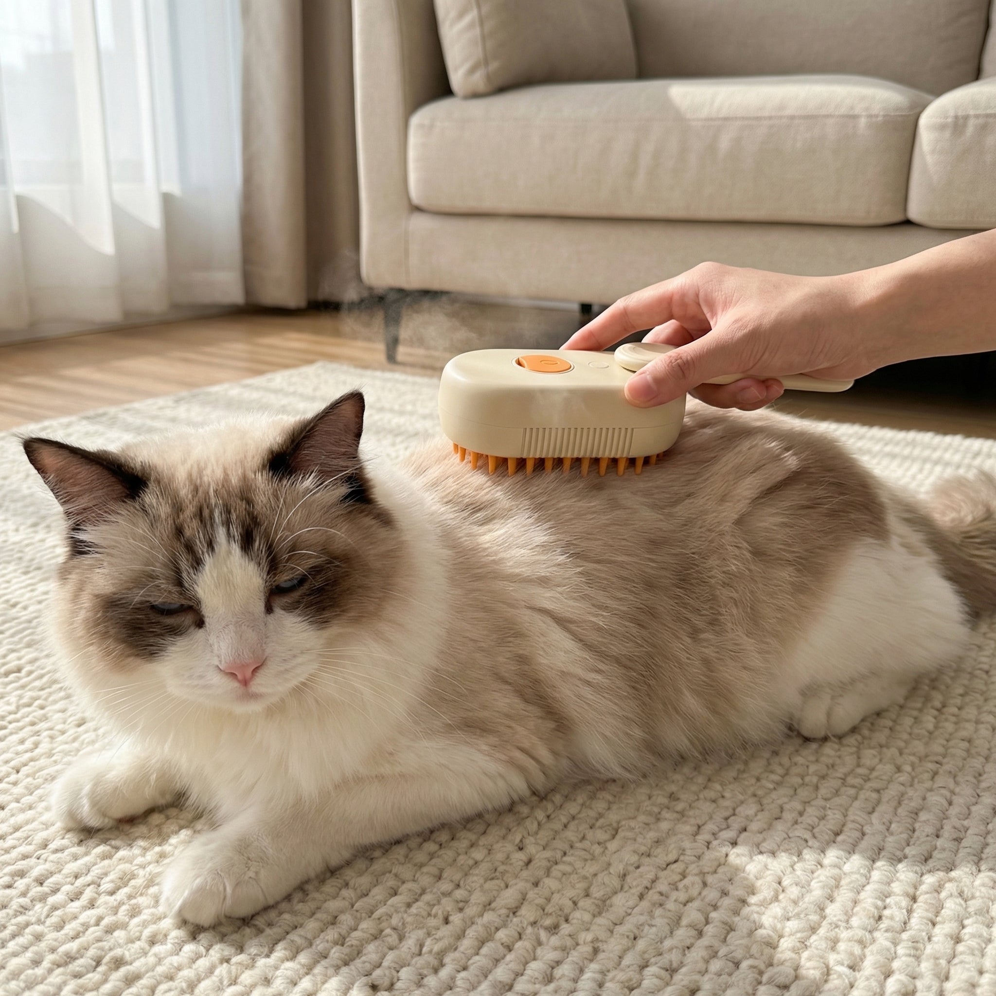 Brosse pour animaux avec vapeur – Récupérez tout les poils