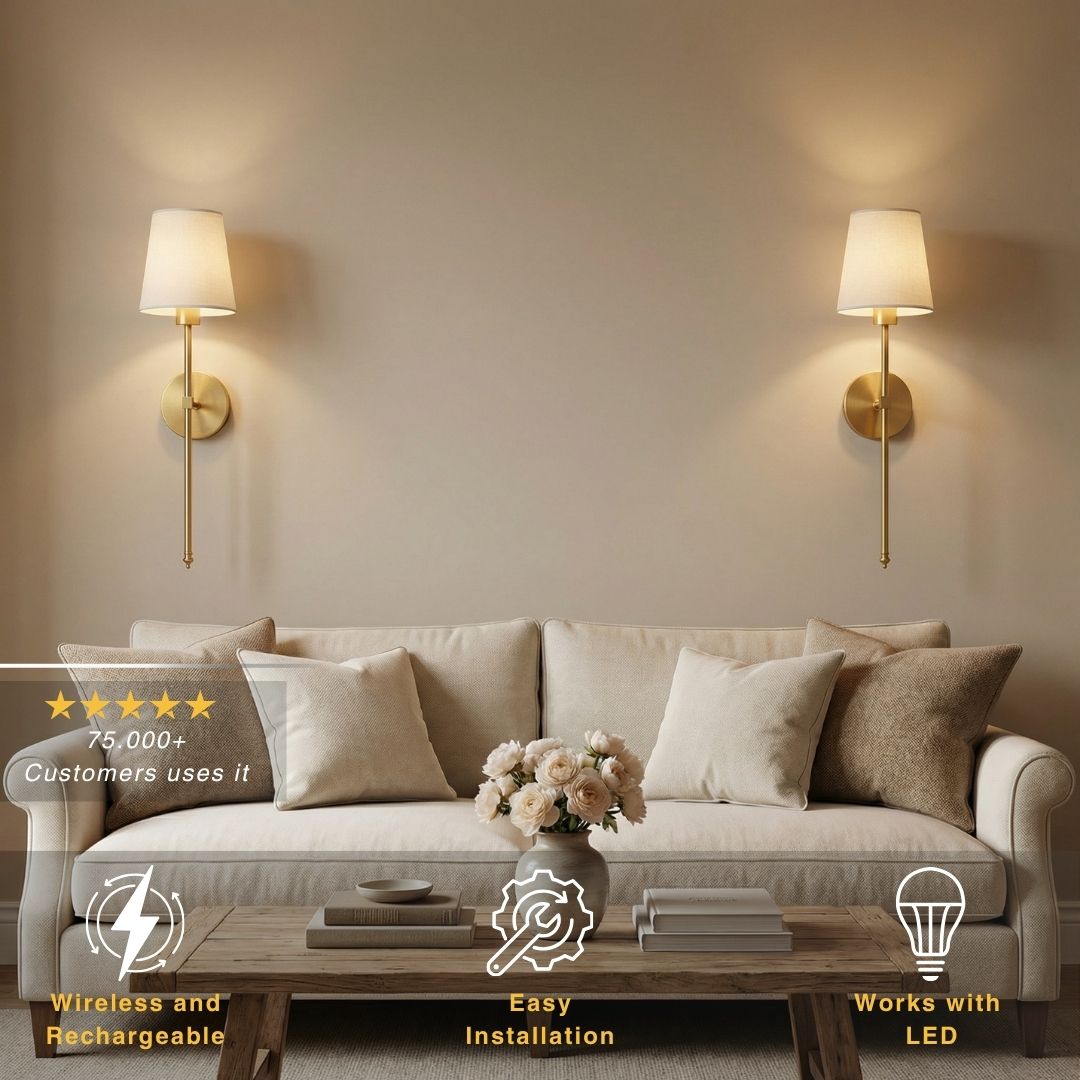Applique murale sans fil rechargeable – Pas besoin d’électricien, LED rechargeable