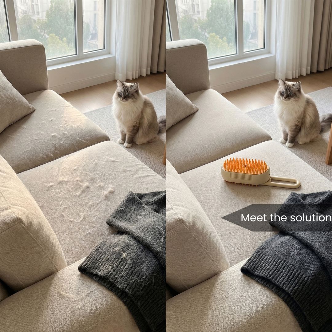 Brosse pour animaux avec vapeur – Récupérez tout les poils
