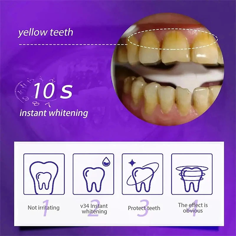 V34 Purple Whitening Toothpaste – Instant Yellow Tone Neutralizer