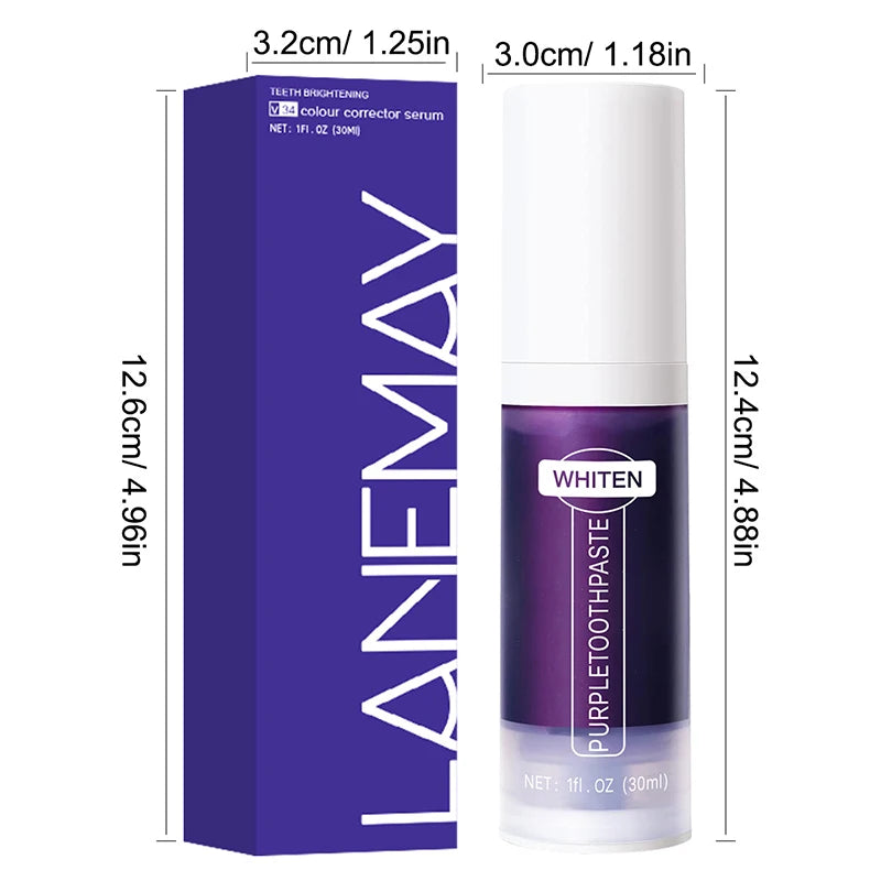 V34 Purple Whitening Toothpaste – Instant Yellow Tone Neutralizer