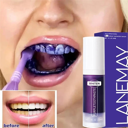 V34 Purple Whitening Toothpaste – Instant Yellow Tone Neutralizer