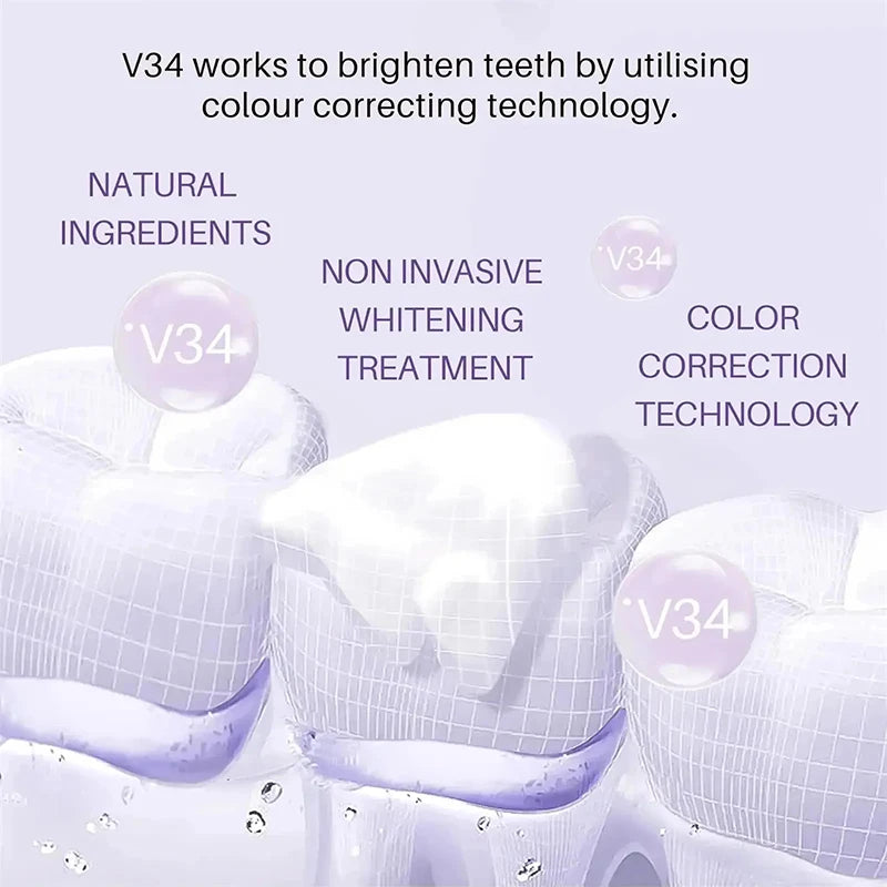 V34 Purple Whitening Toothpaste – Instant Yellow Tone Neutralizer