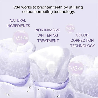V34 Purple Whitening Toothpaste – Instant Yellow Tone Neutralizer