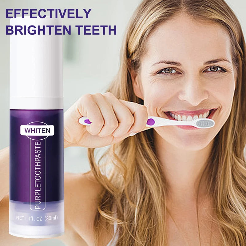 V34 Purple Whitening Toothpaste – Instant Yellow Tone Neutralizer