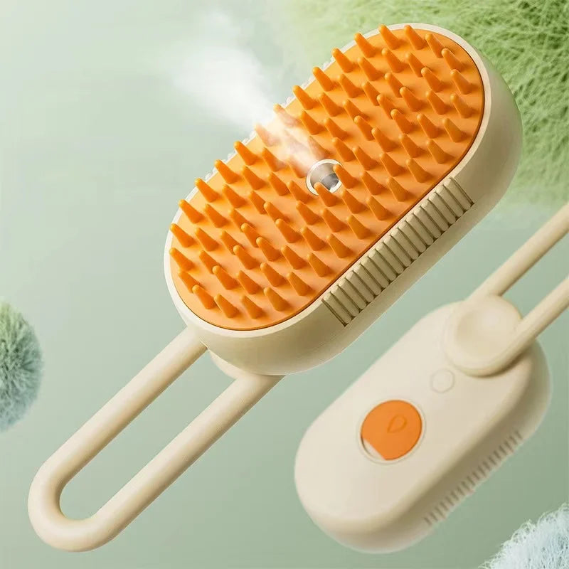 3-in-1 Steam Pet Grooming Brush – Control Shedding &amp; Keep Your Home Cleaner