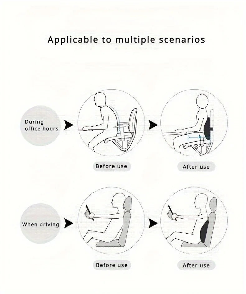 2-in-1 Memory Foam Seat &amp; Lumbar Cushion