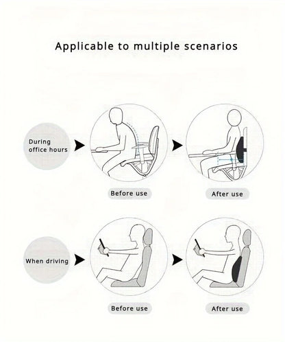 2-in-1 Memory Foam Seat &amp; Lumbar Cushion
