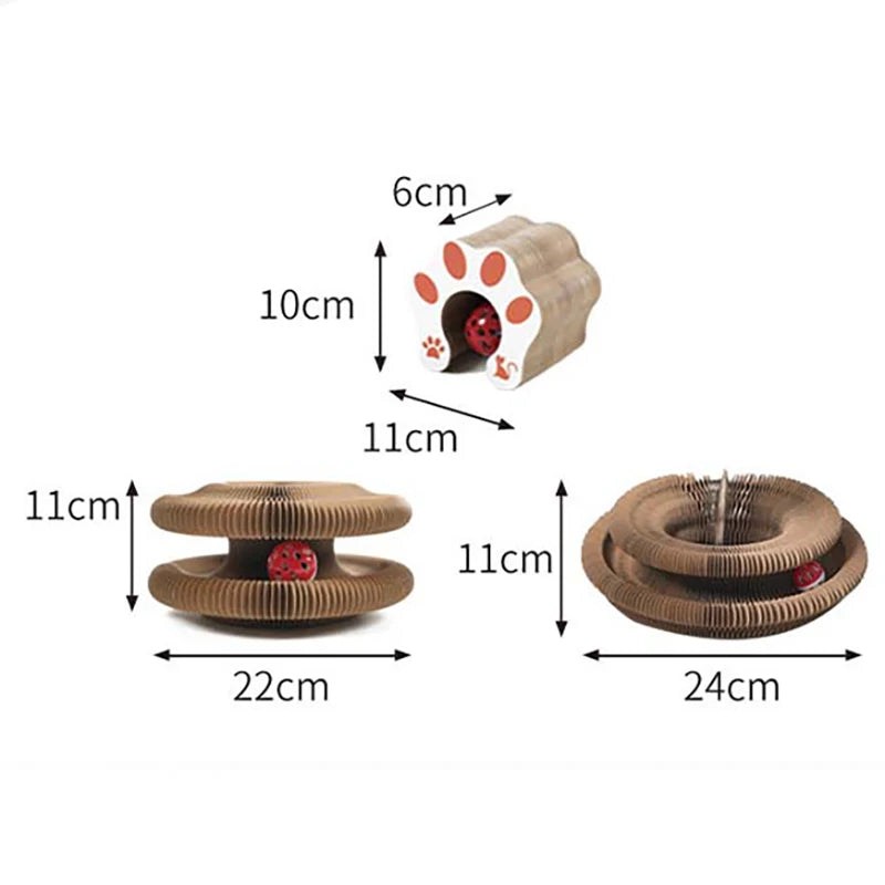 Orbit Board – Griffoir 3-en-1 + Jouet balle + Nid douillet pour chat