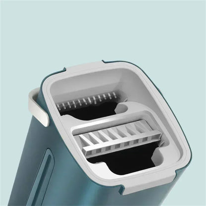 Compact Flat Mop &amp; Bucket System – Hands-Free Cleaning for Small Spaces