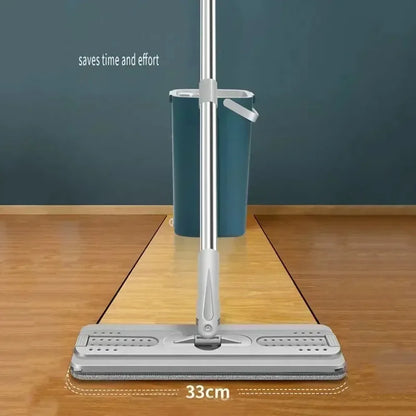 Compact Flat Mop &amp; Bucket System – Hands-Free Cleaning for Small Spaces