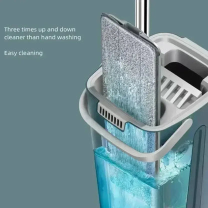 Compact Flat Mop &amp; Bucket System – Hands-Free Cleaning for Small Spaces